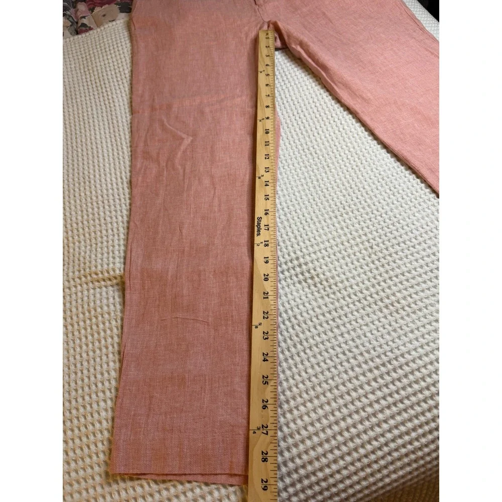 Ted Baker Trousers Mens 34R Pink Linen Blend Slim Fit Damaskt Chinos
